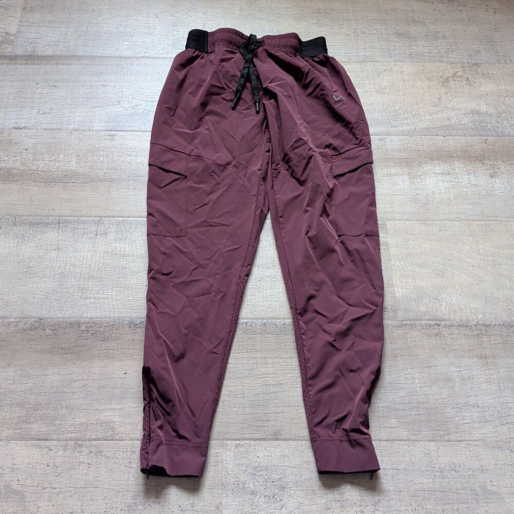 TLF Apparel Women's Cargo Joggers Maroon Burgundy Athletic Training Pants XS